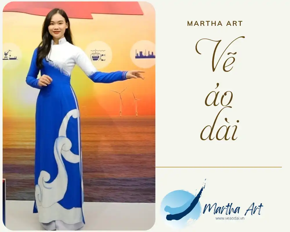 áo dài màu xanh nước biển