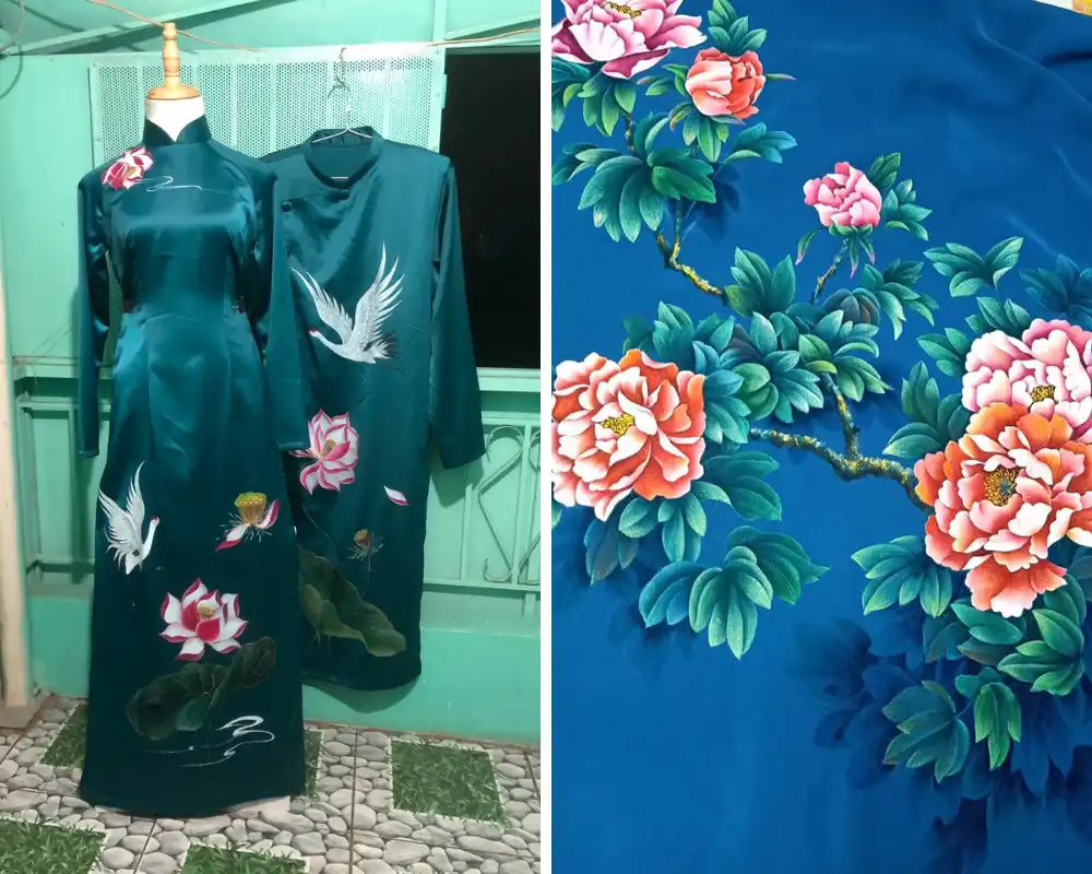 áo dài màu xanh nước biển