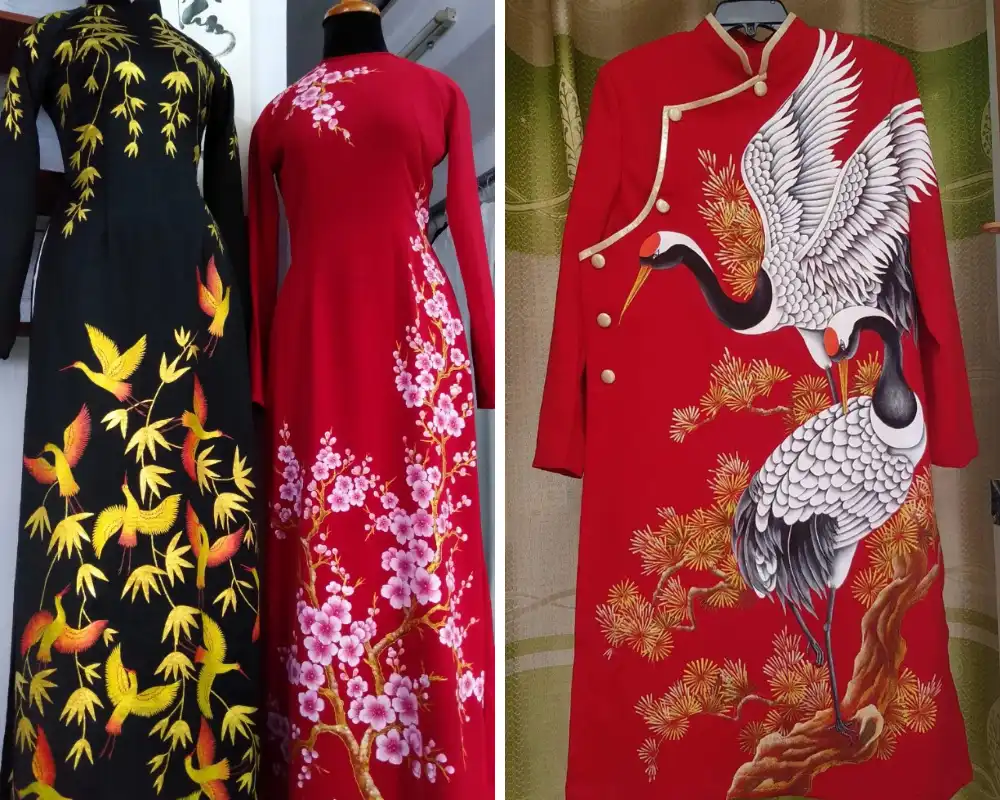 vải gấm may áo dài