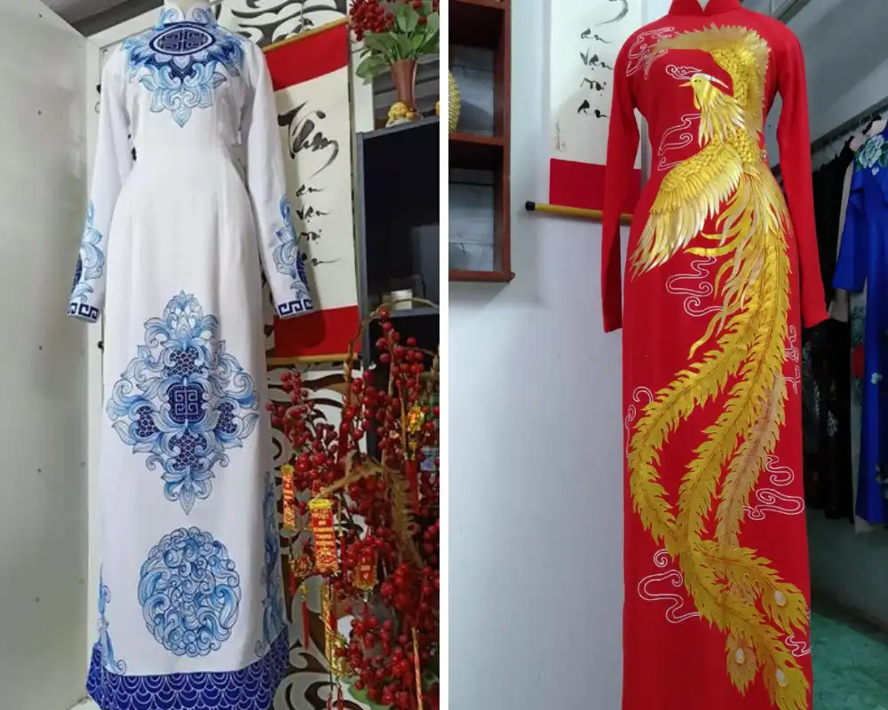 vẽ áo dài cô dâu sinh năm 1995