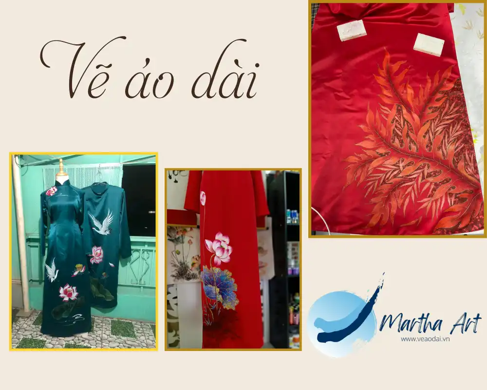 vẽ áo dài cô dâu sinh năm 1995