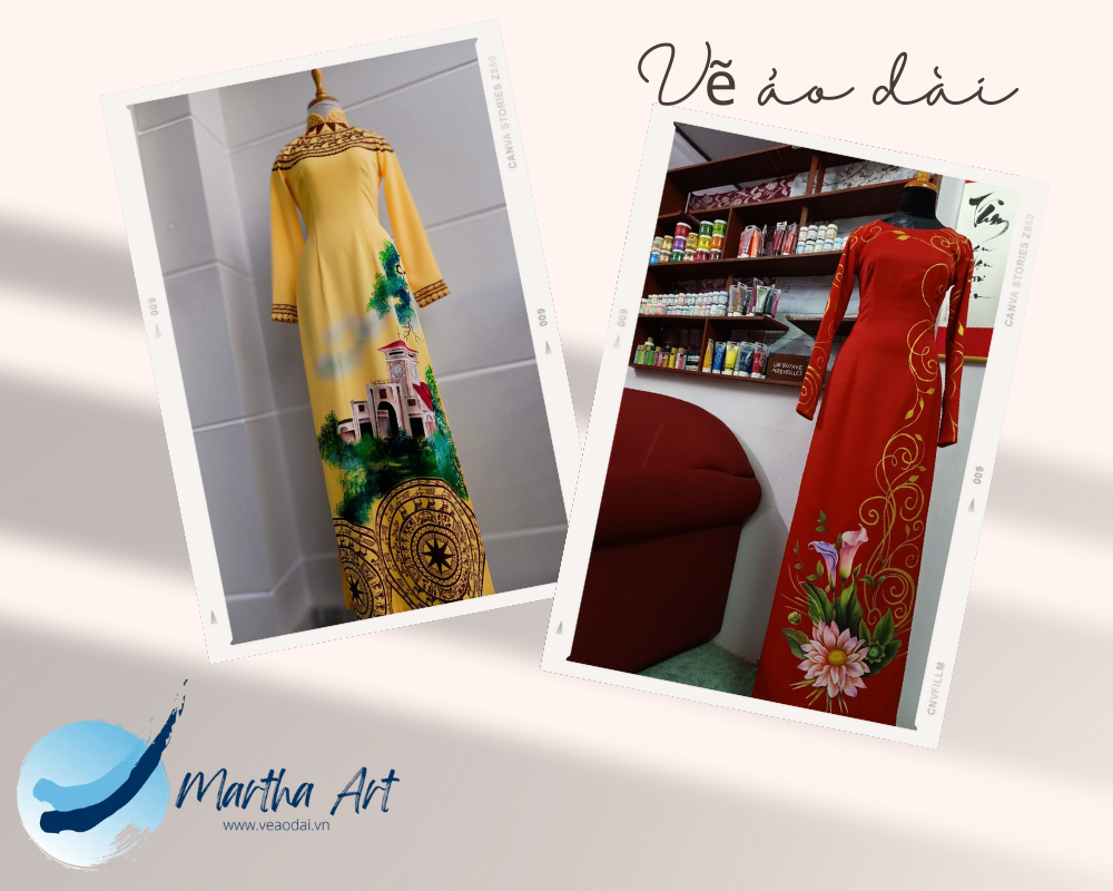 Áo dài Việt Nam vẽ