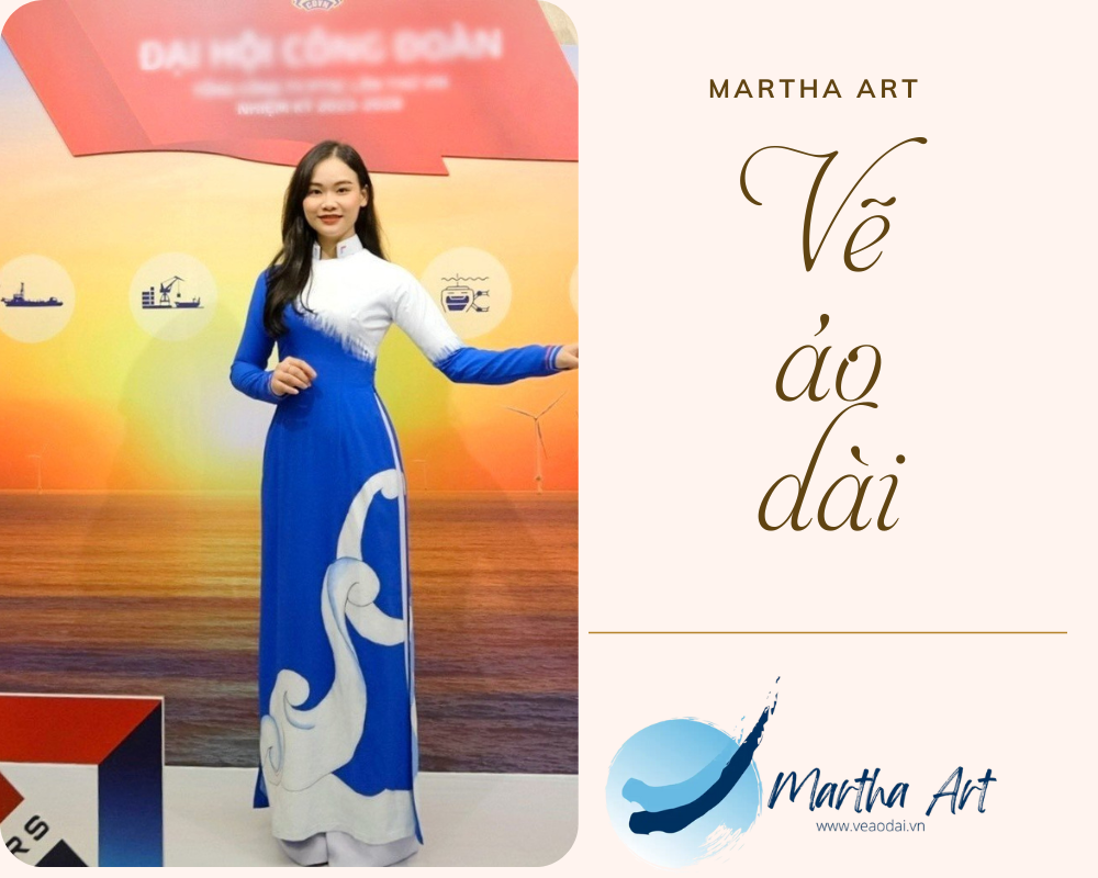 áo dài trắng xanh