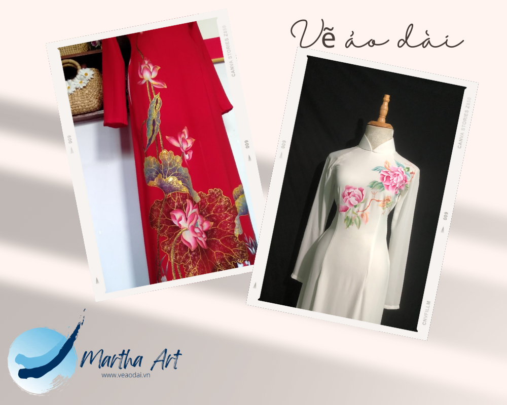 Vẽ áo dài cưới Huế