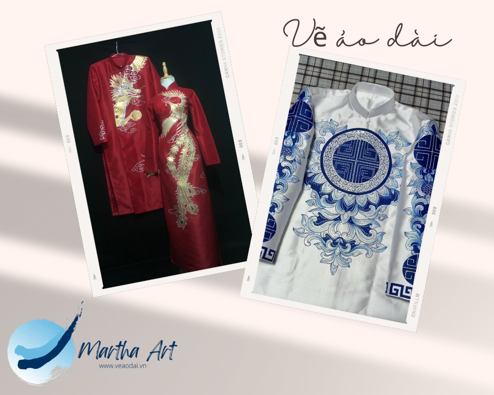 Vẽ áo dài cưới miền Nam