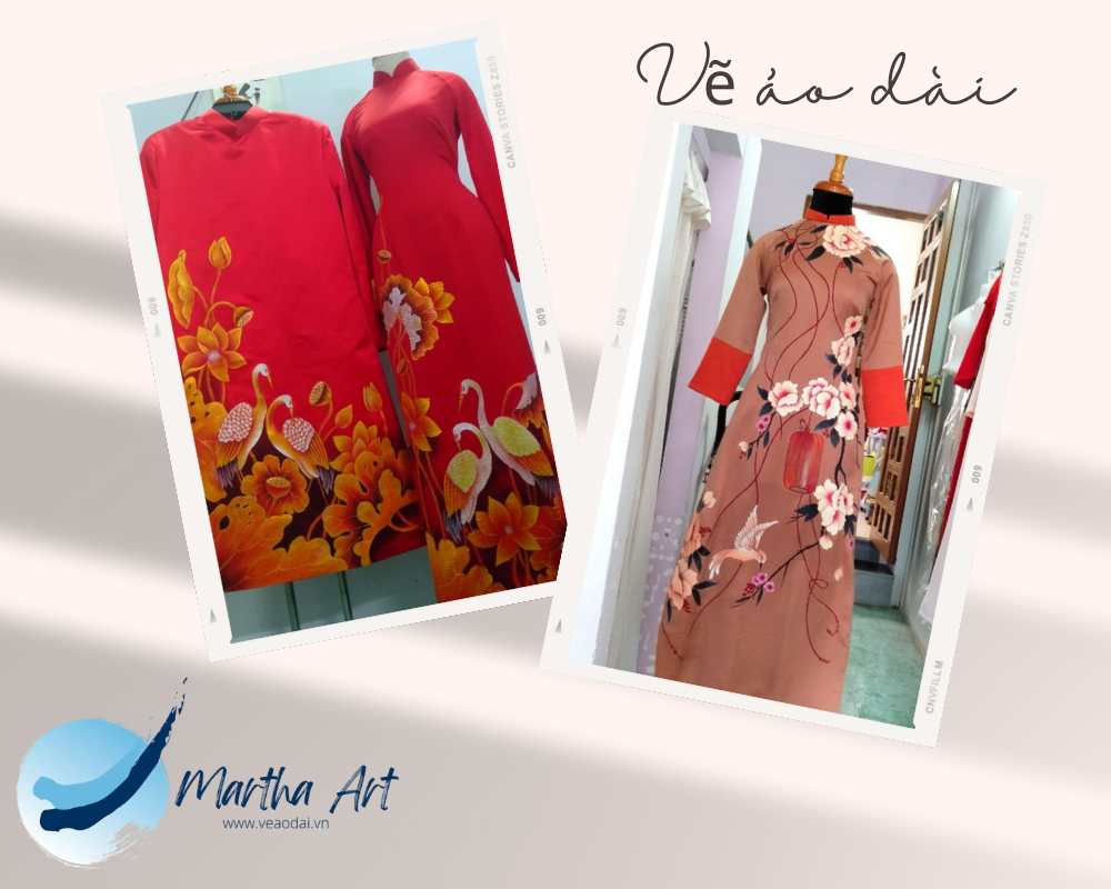 Vẽ áo dài cưới miền Nam