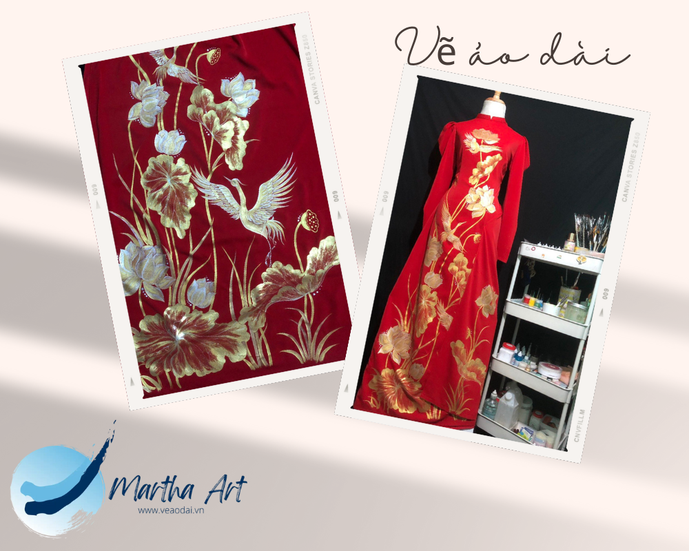 Vẽ áo dài cưới ren