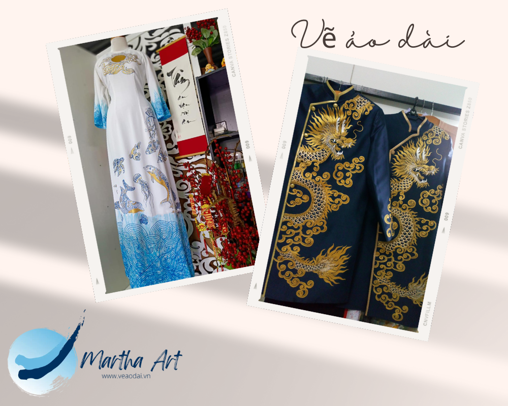 vẽ áo dài cưới nhẹ nhàng