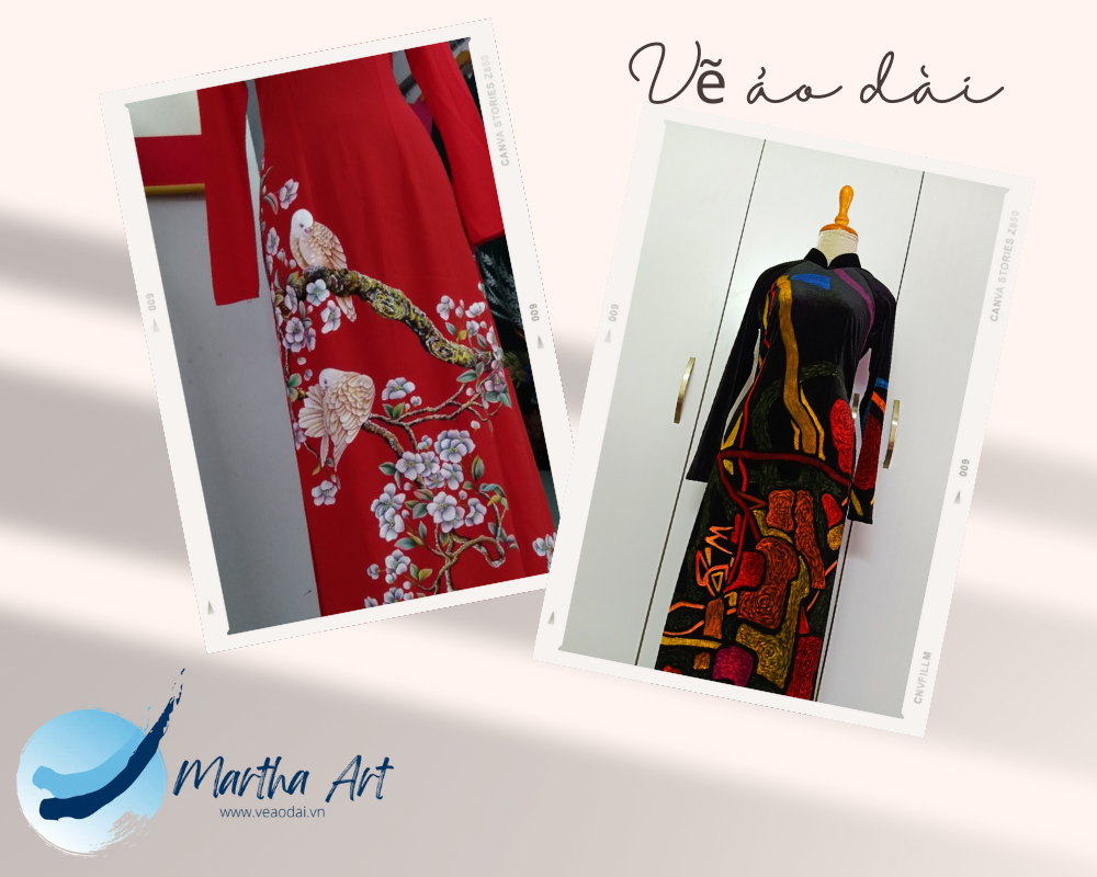 vẽ áo dài cưới nhẹ nhàng