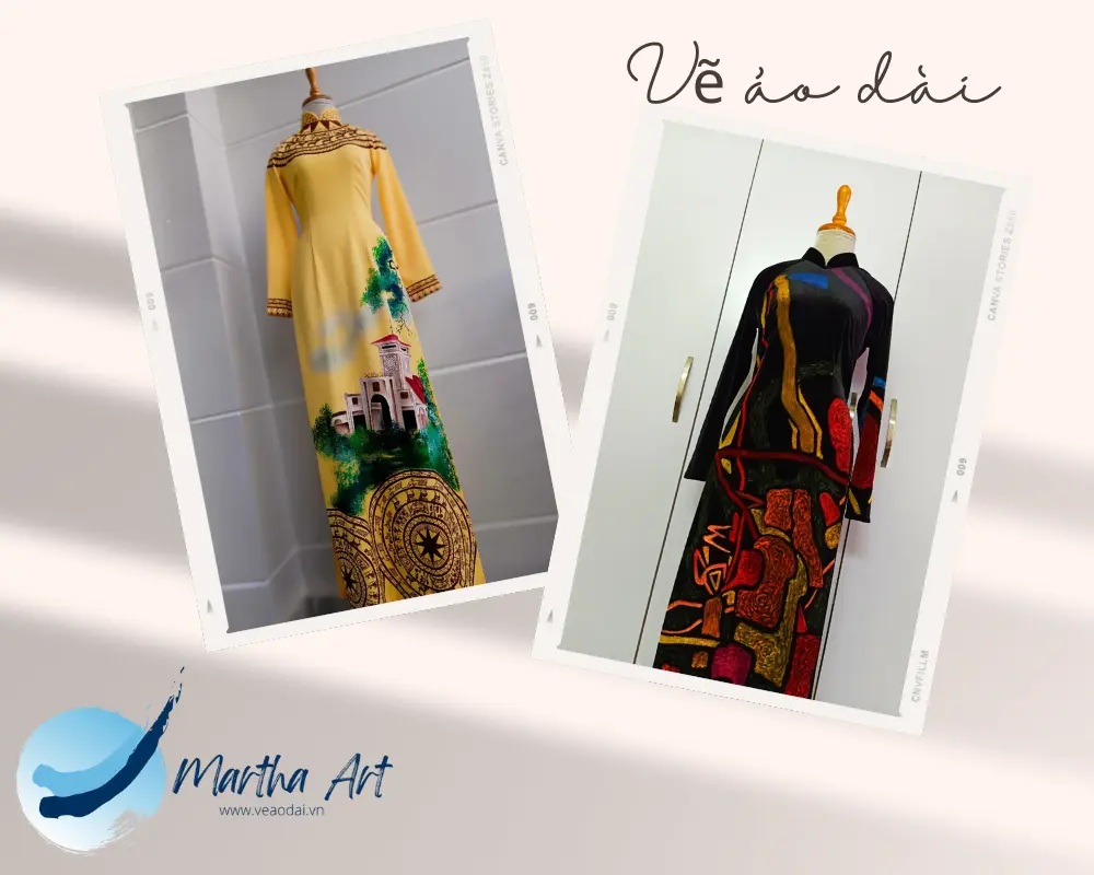 Vẽ áo dài cưới truyền thống