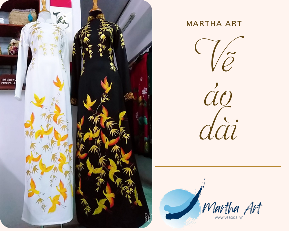 Vẽ áo dài bà sui chim hạc