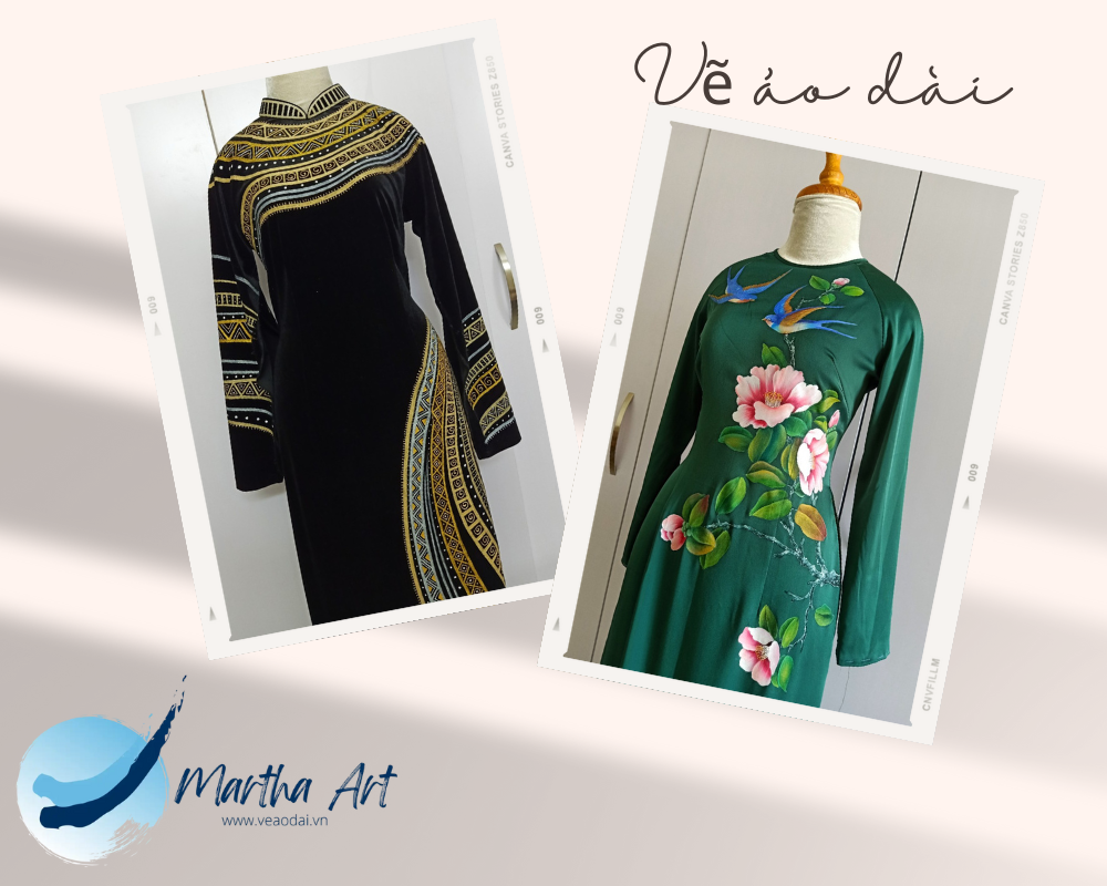 Vẽ áo dài bà sui hiện đại
