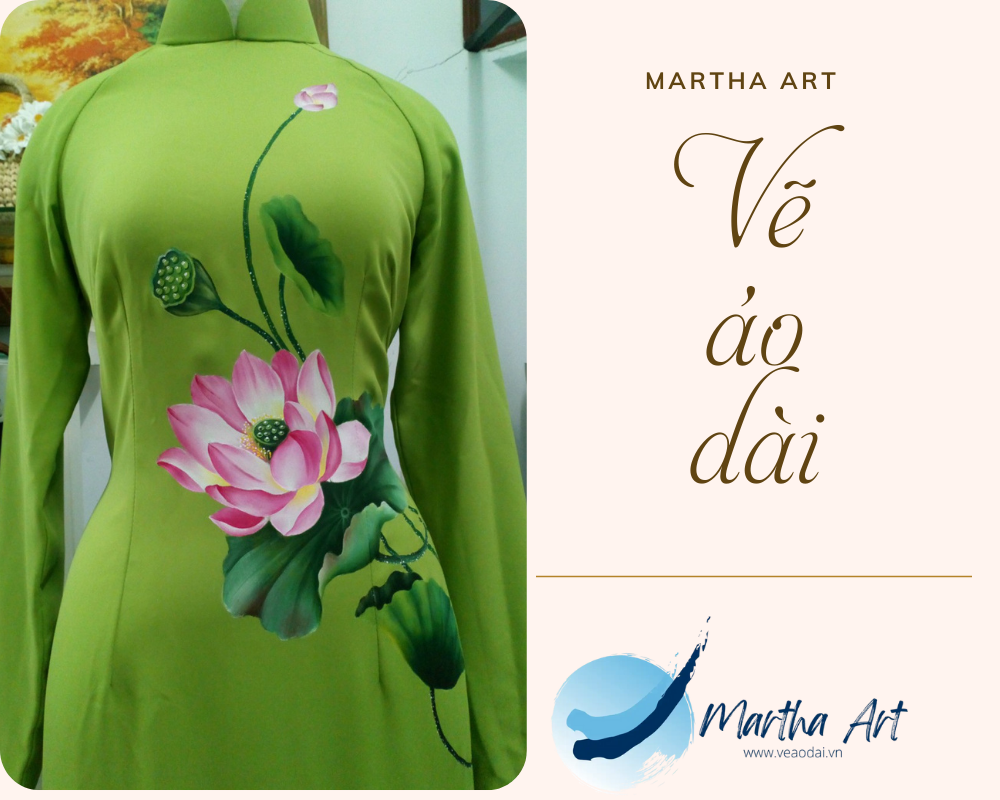 Vẽ áo dài bà sui hoa sen