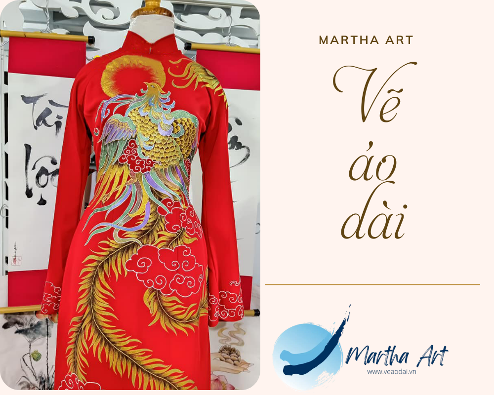 Vẽ áo dài bà sui rồng phượng