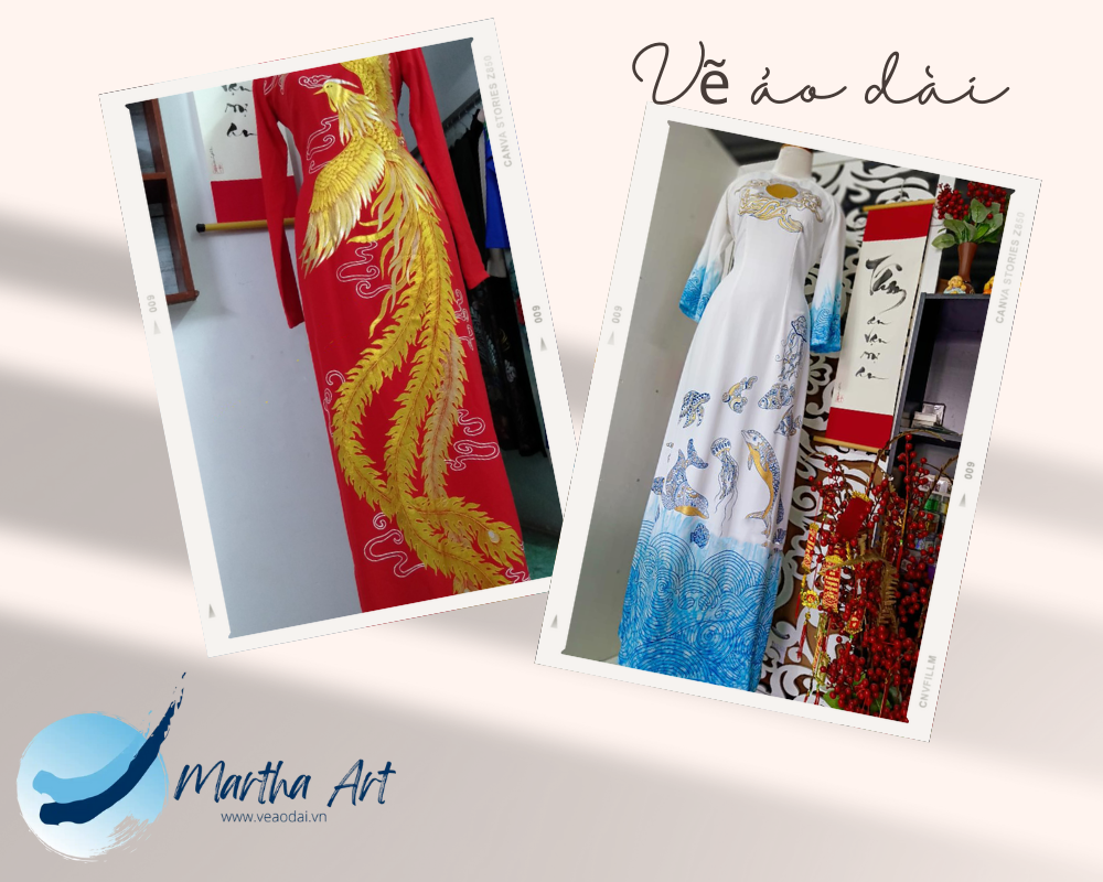 chuẩn bị vật liệu dụng cụ vẽ áo dài nữ
