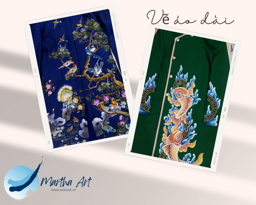 Vẽ áo dài nam gấm