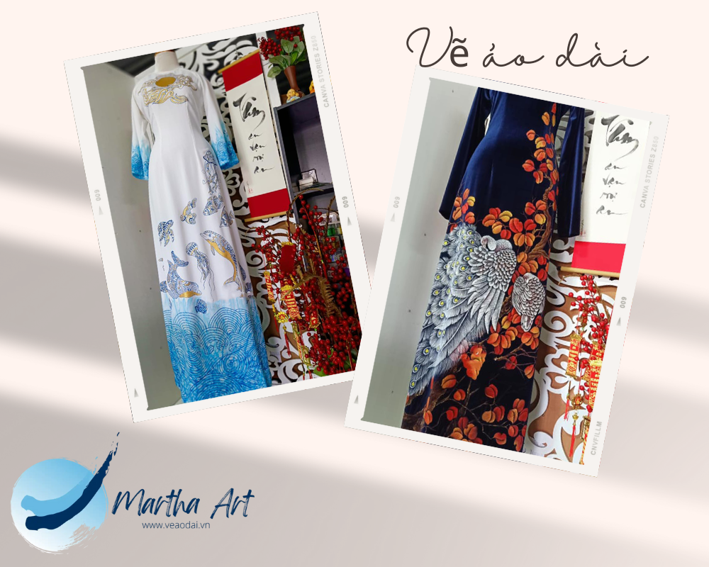 Vẽ áo dài nữ vải gấm