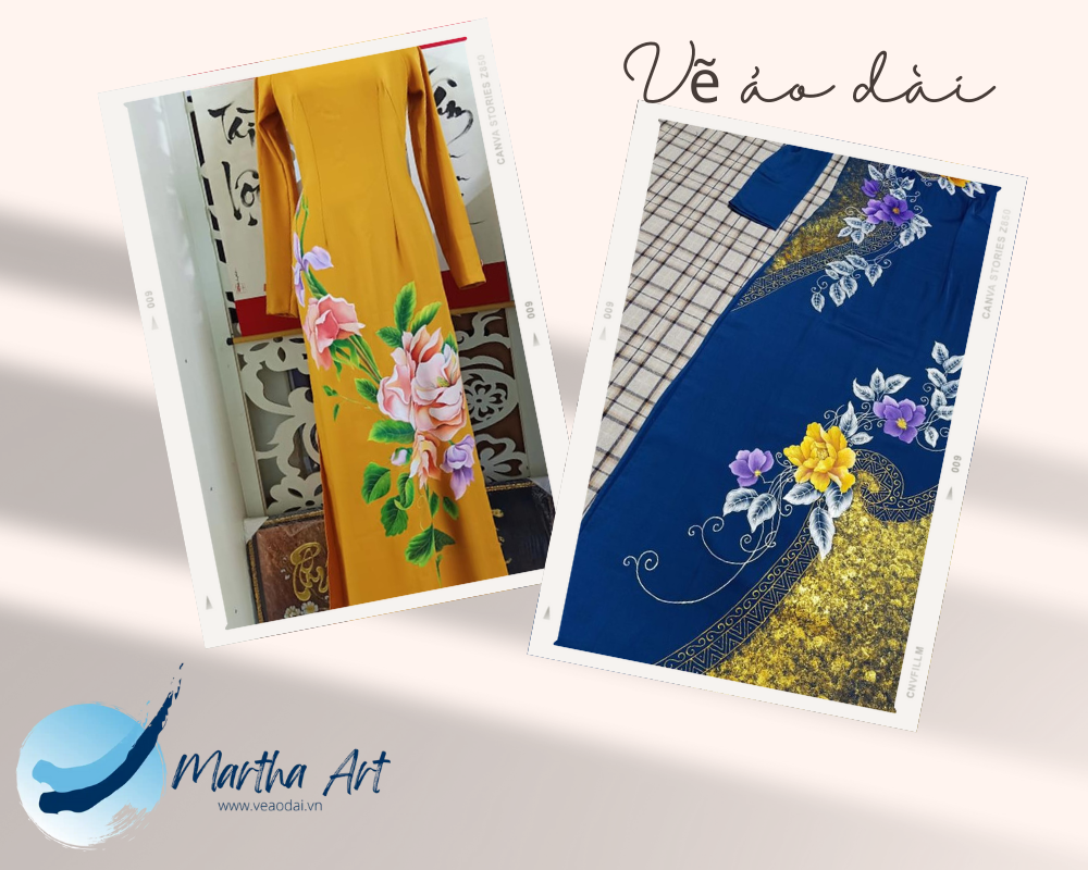 Vẽ áo dài nữ vải nhung