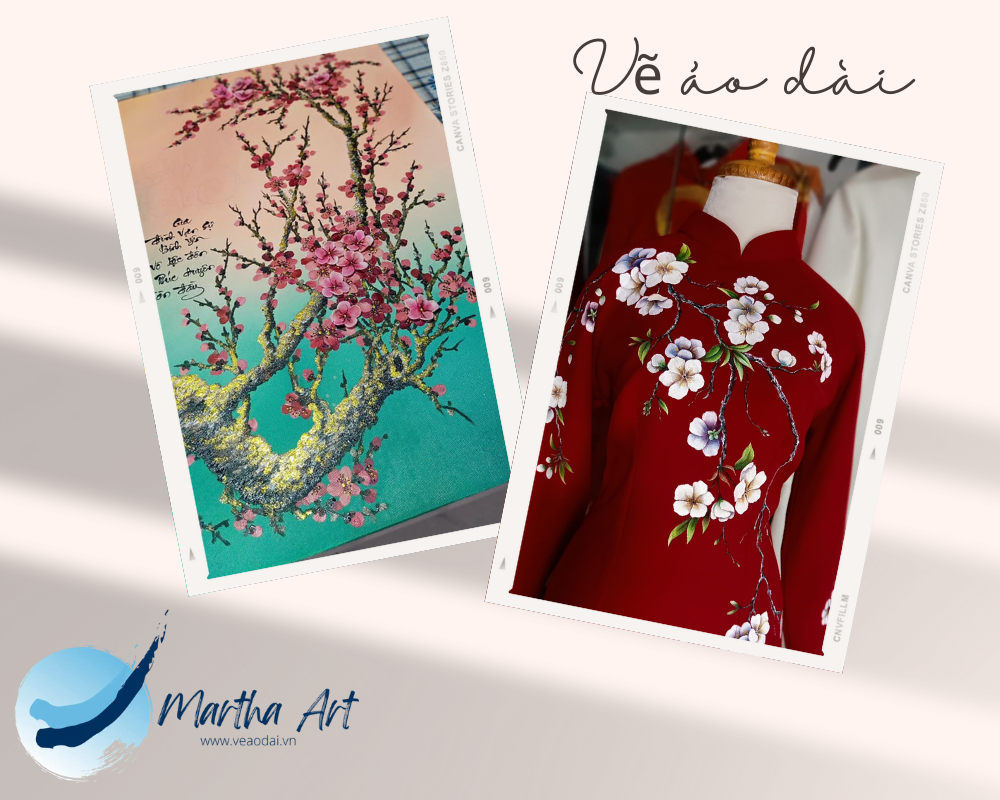 Vẽ áo dài nữ vải nhung