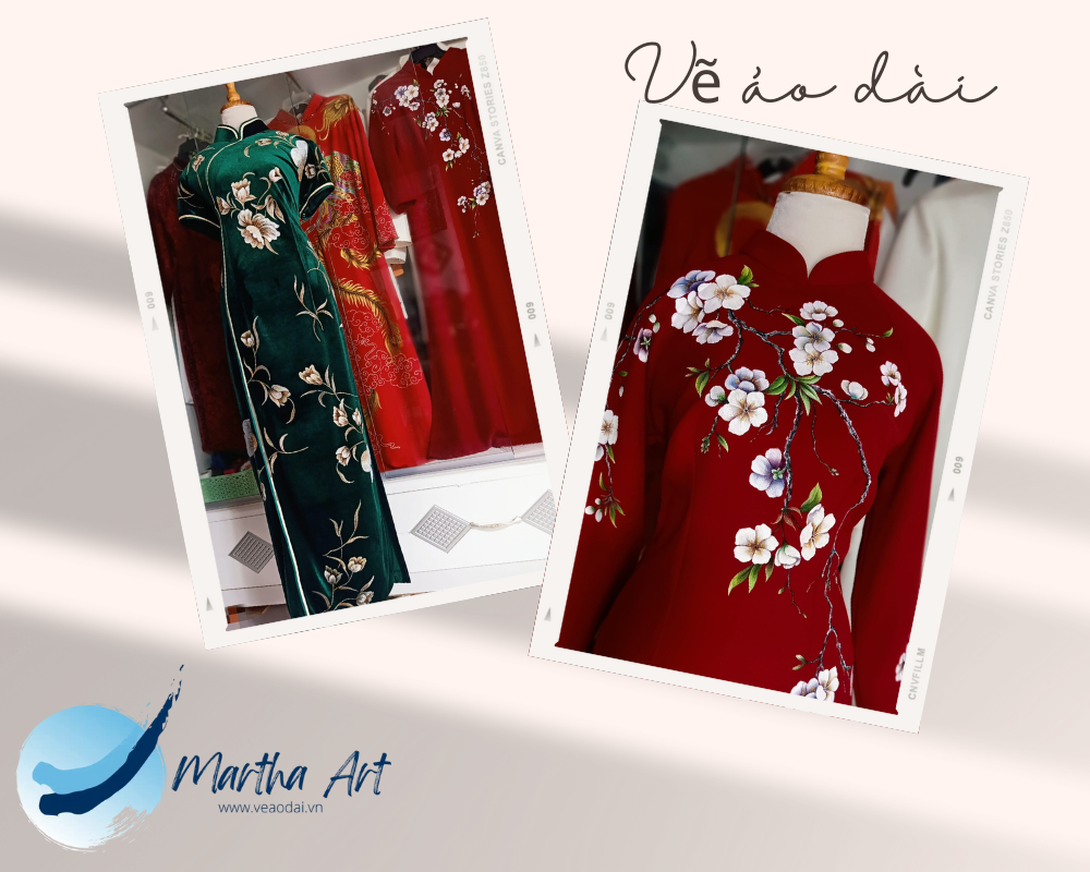 Vẽ áo dài nữ vải ren