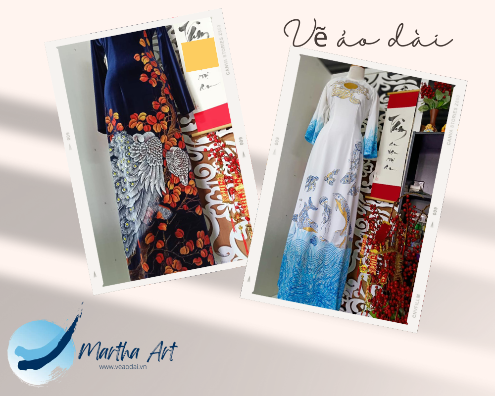 Vẽ áo dài nữ vải ren