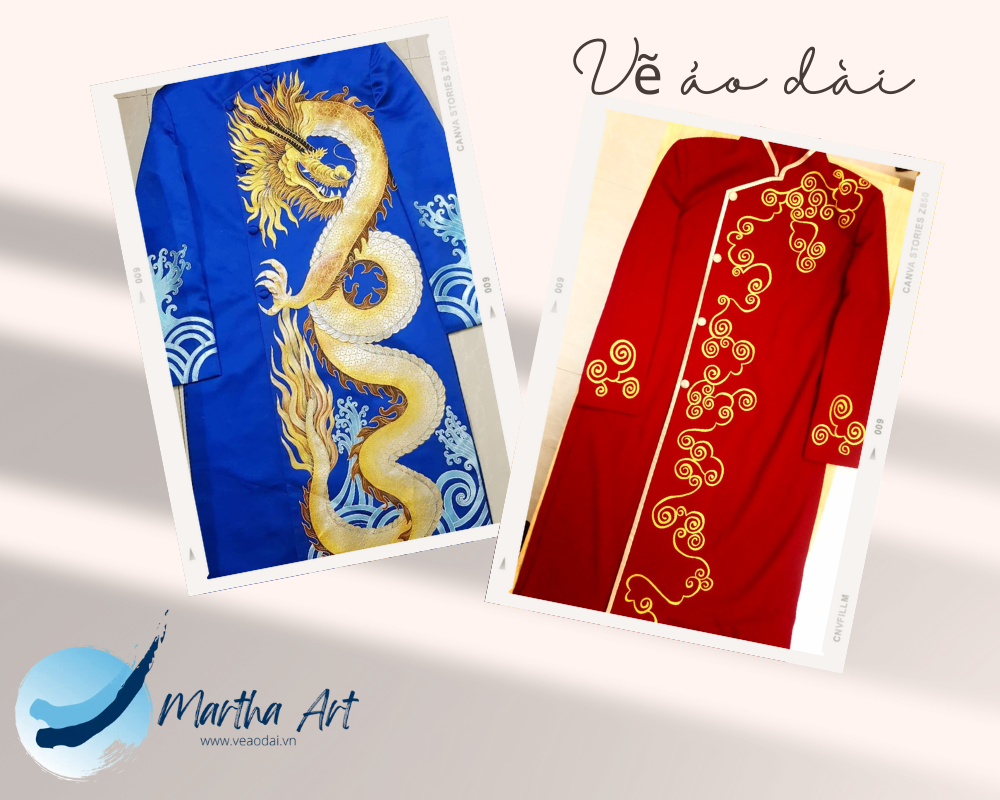 vẽ áo dài nam biểu diễn
