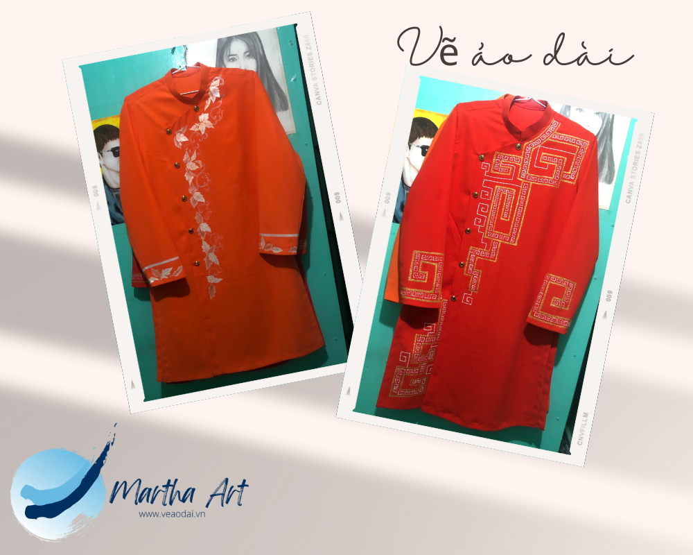 vẽ áo dài nam đi đám cưới