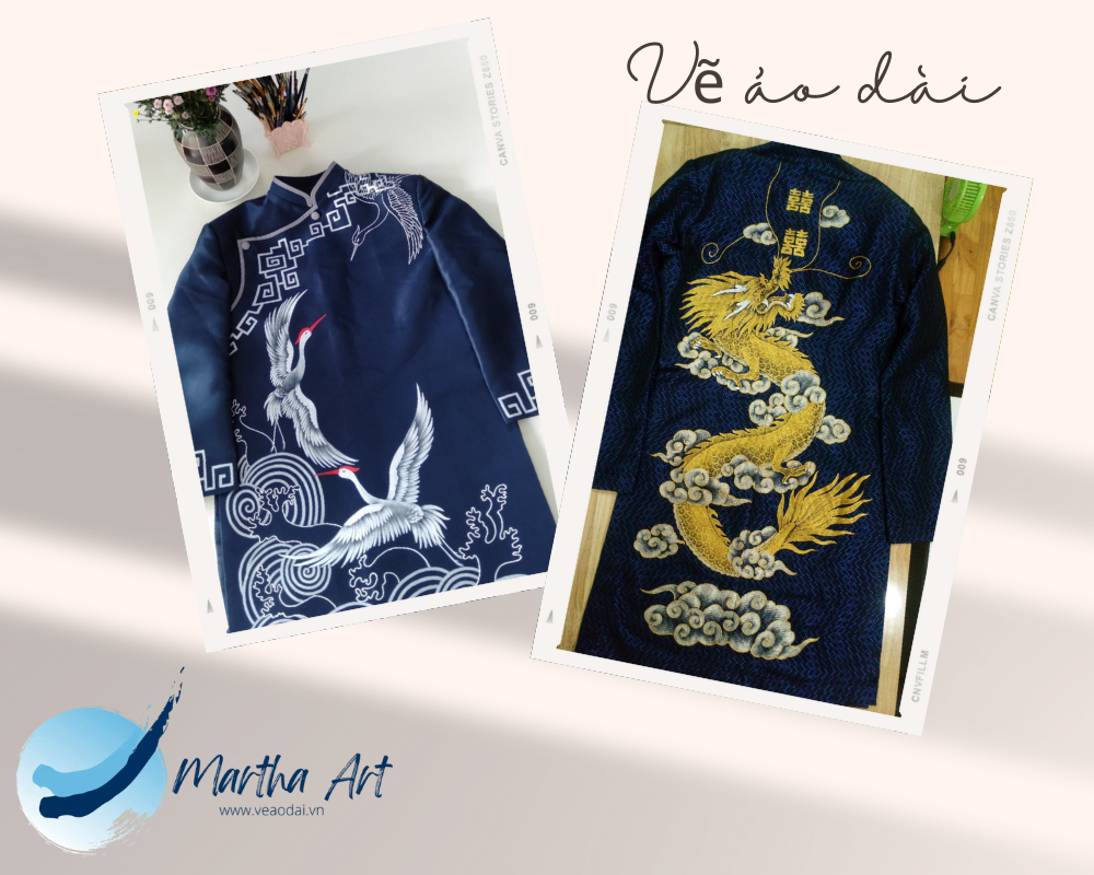 vẽ áo dài nam đơn giản