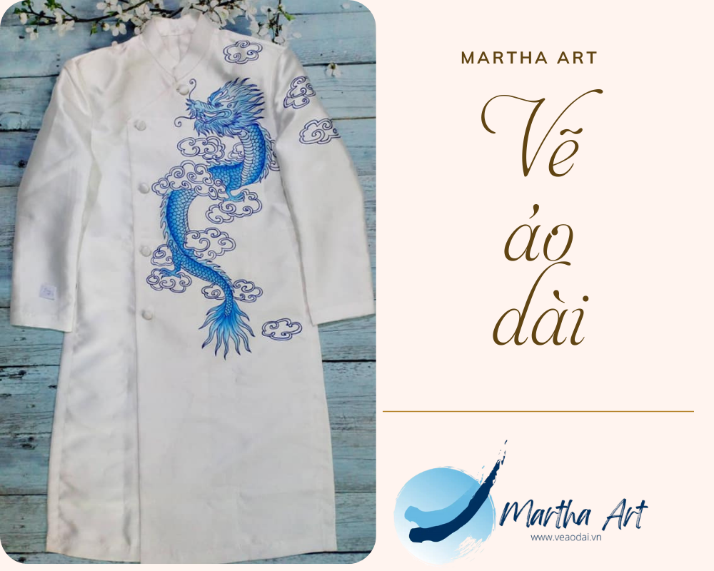 vẽ áo dài nam màu trắng