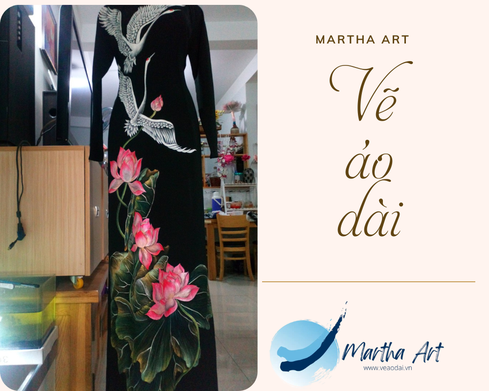 Họa Tiết Quốc Hoa Trên vẽ Áo Dài nữ