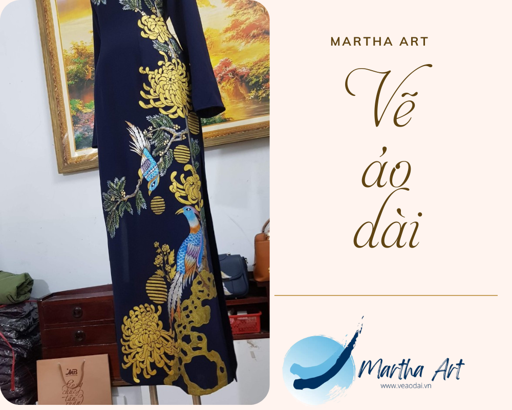 Vẽ áo dài nữ chim hạc