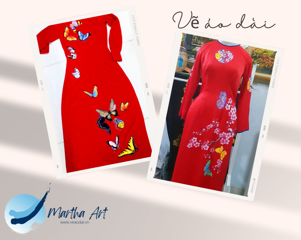 áo dài cách tân màu đỏ