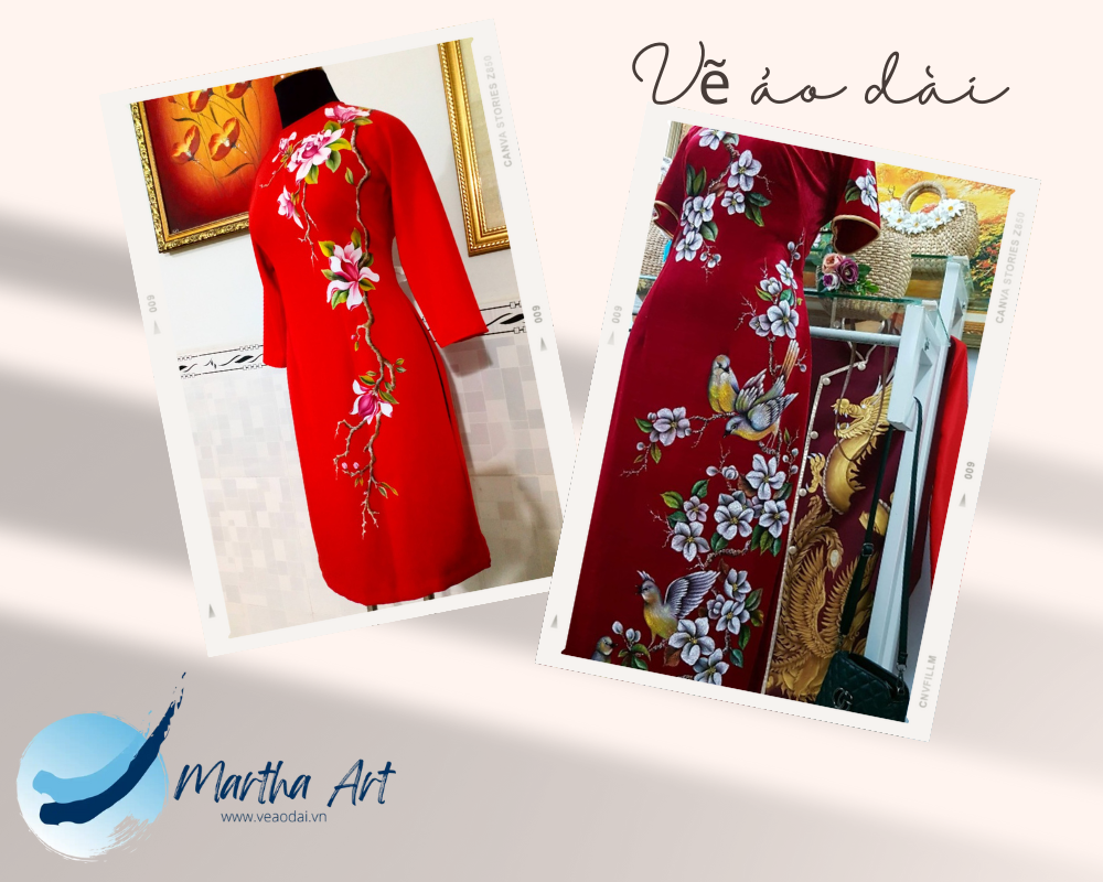 áo dài cách tân màu đỏ