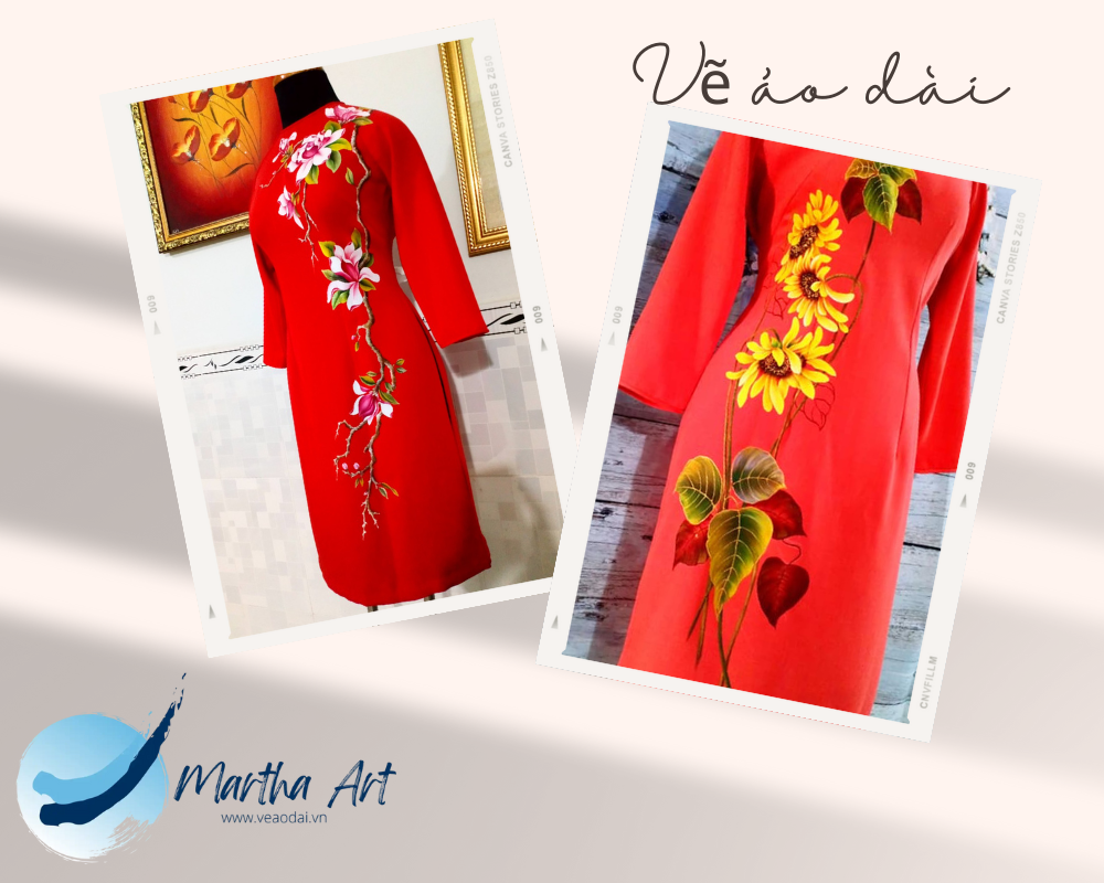 áo dài đỏ quần trắng