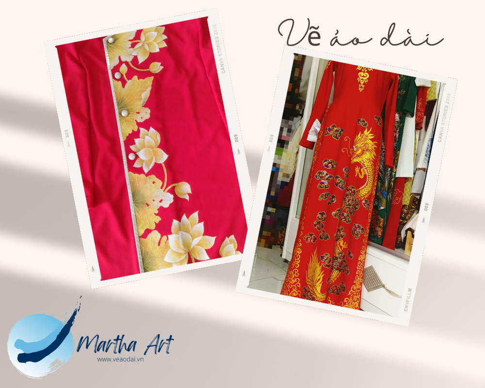 mẫu áo dài đỏ đẹp
