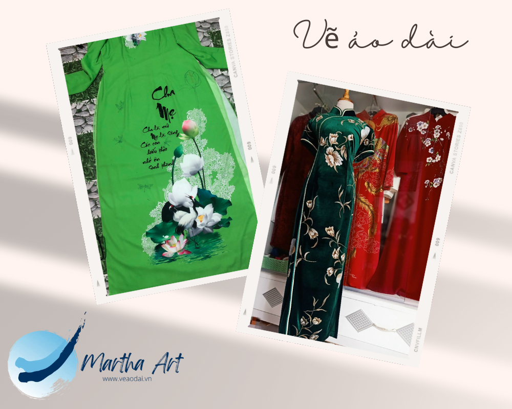 vẽ tà áo dài việt nam