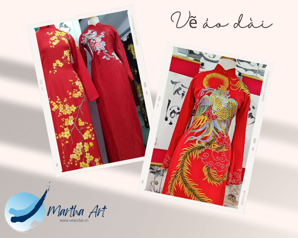 áo dài đỏ quần xanh