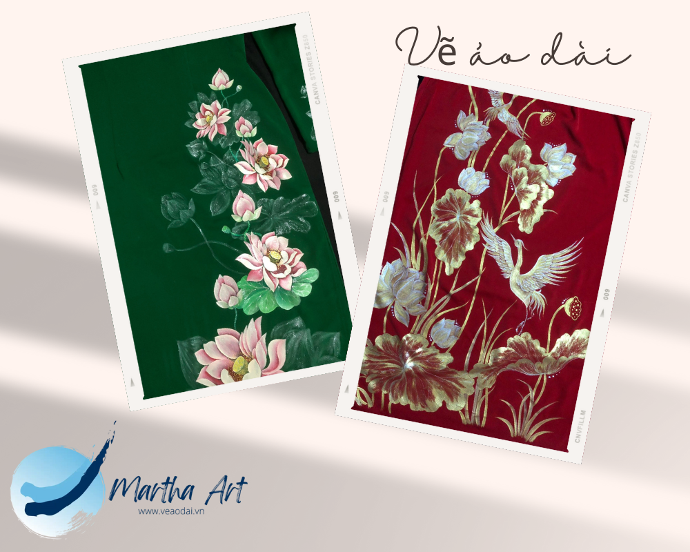 các mẫu áo dài vẽ tay