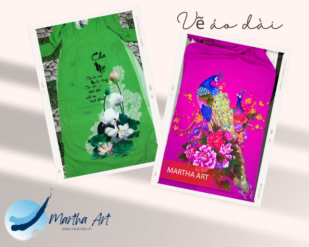 các mẫu áo dài vẽ tay