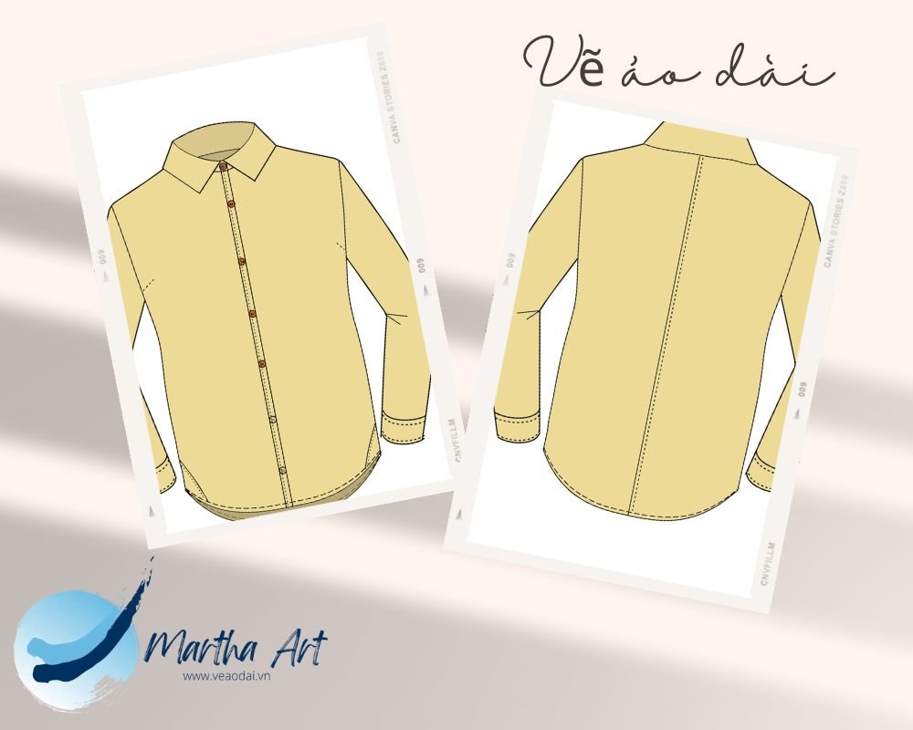 cách vẽ áo sơ mi nữ