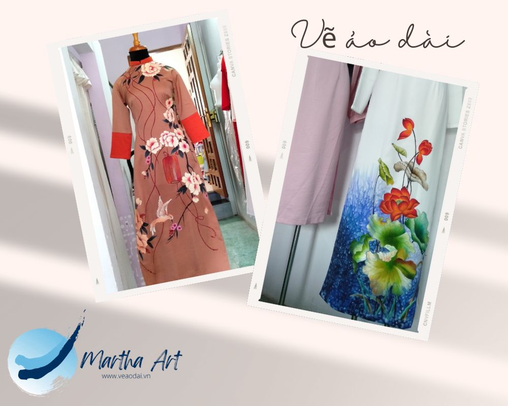 mẫu áo dài hoa đẹp