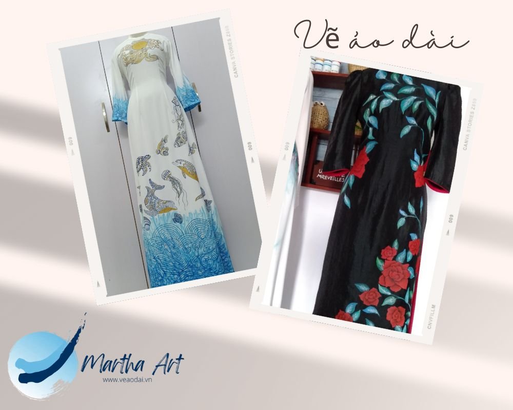 vẽ trang phục áo dài