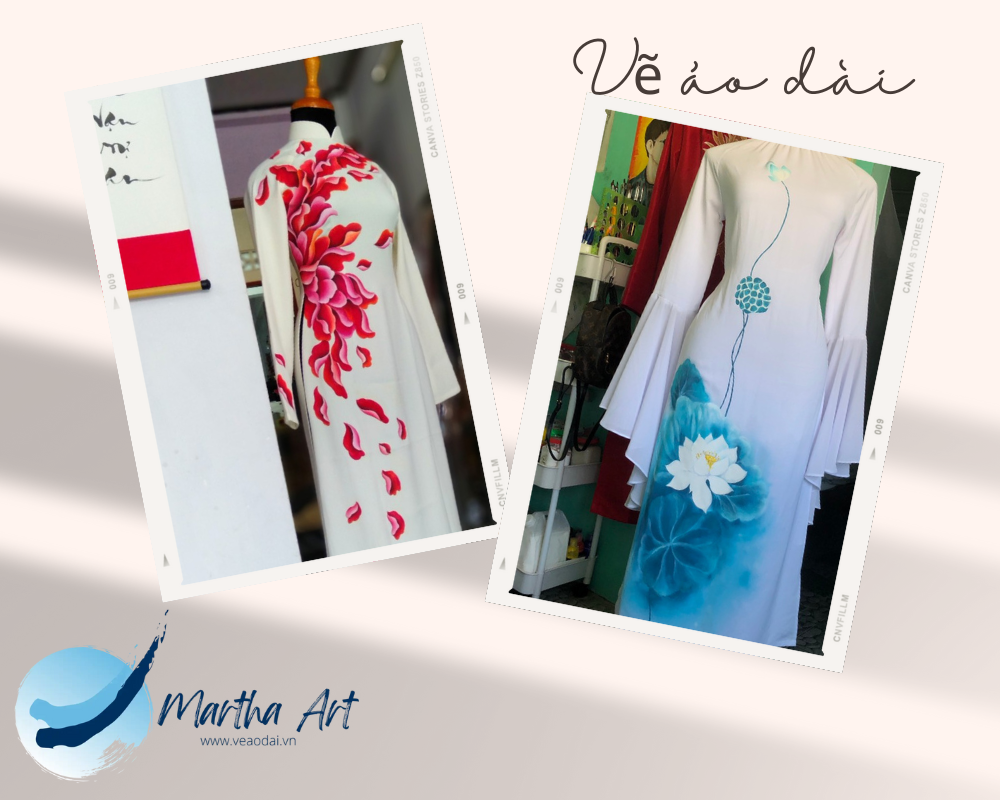 mẫu áo dài vẽ đơn giản